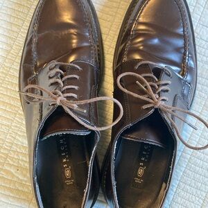 Skechers Brown Leather Oxfords with Polished Finish